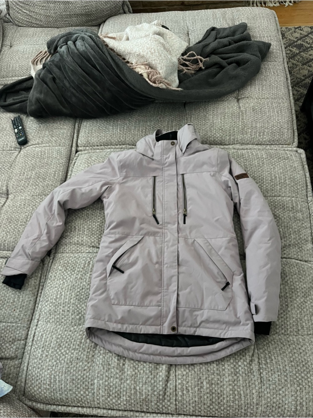 Women's Light Purple Hooded Winter Parka Jacket